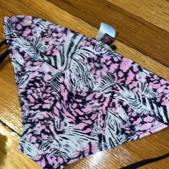 Pink side tie bikini bottoms animal print size L. - Picture 3 of 3